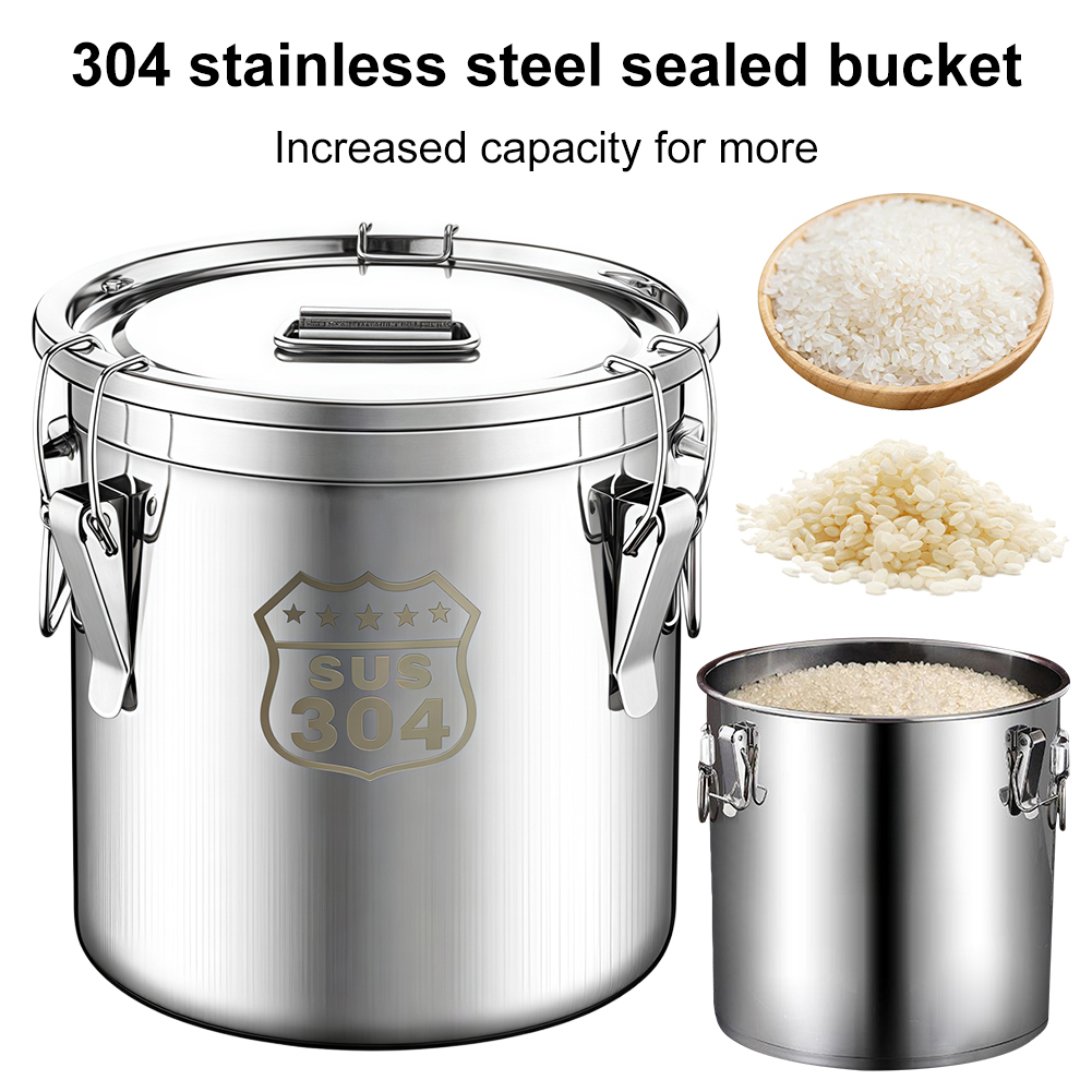 Food Storage For Restaurant - 6/12/21/33L Stainless Steel Kitchen Canister with