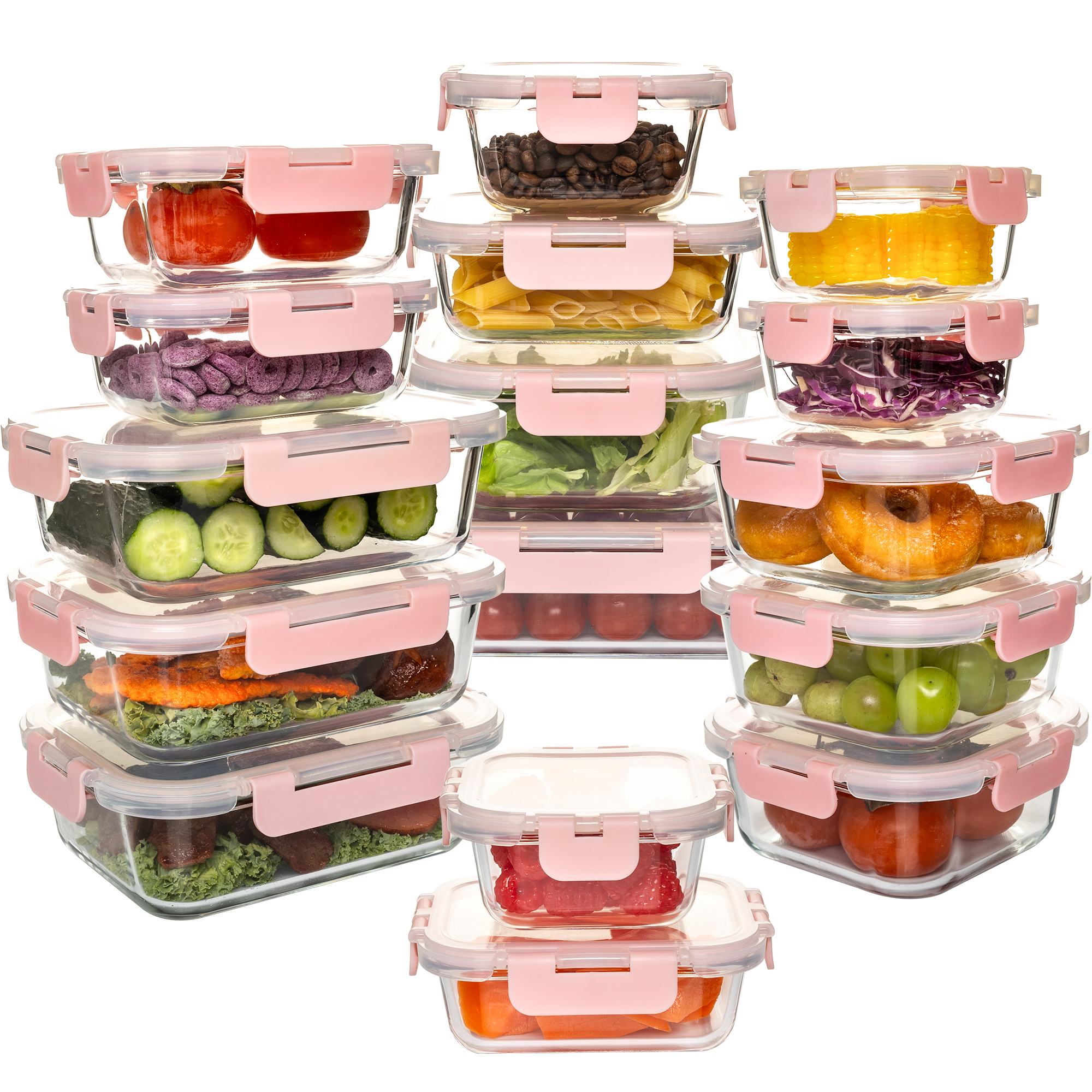 Food Storage Oven Safe - 16-Piece Glass Food Storage Containers Set,
