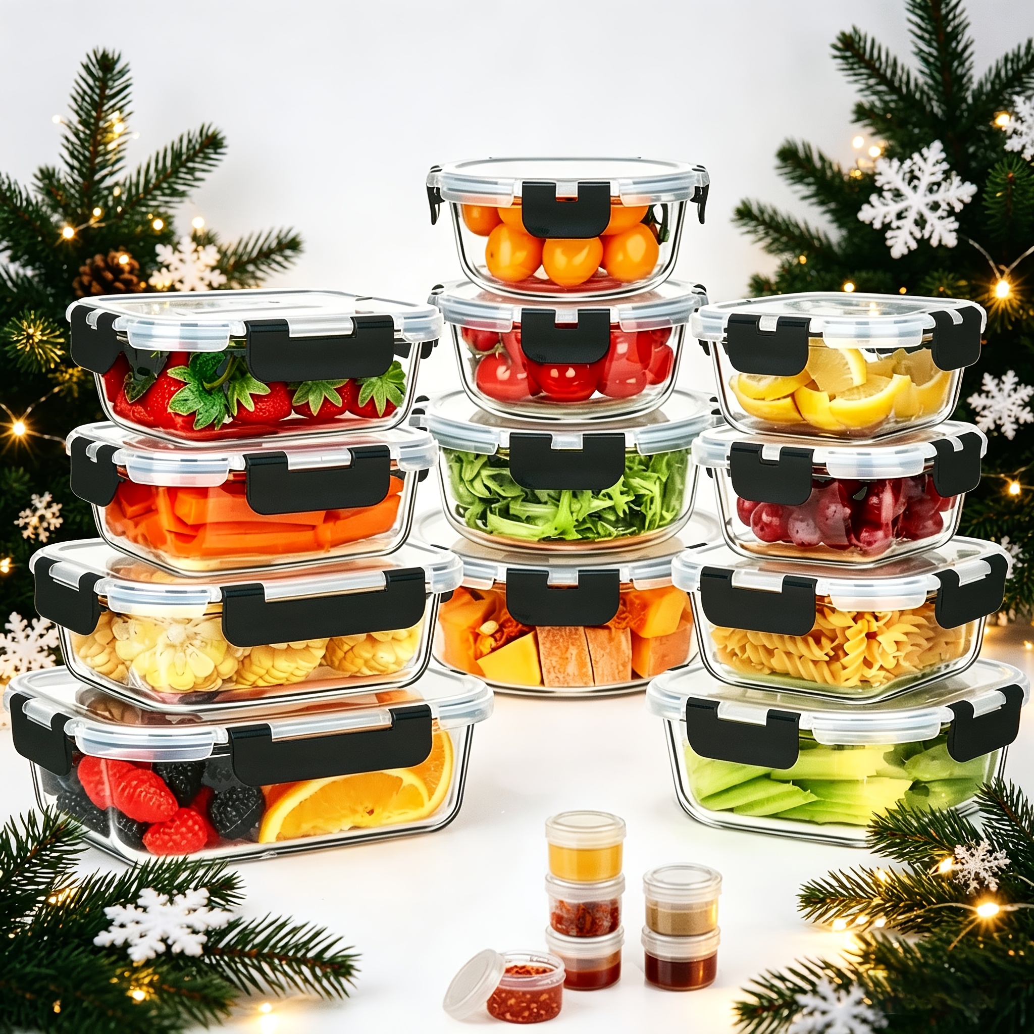Food Storage Oven Safe - 17pcs Glass Food Storage Container(Includes 12