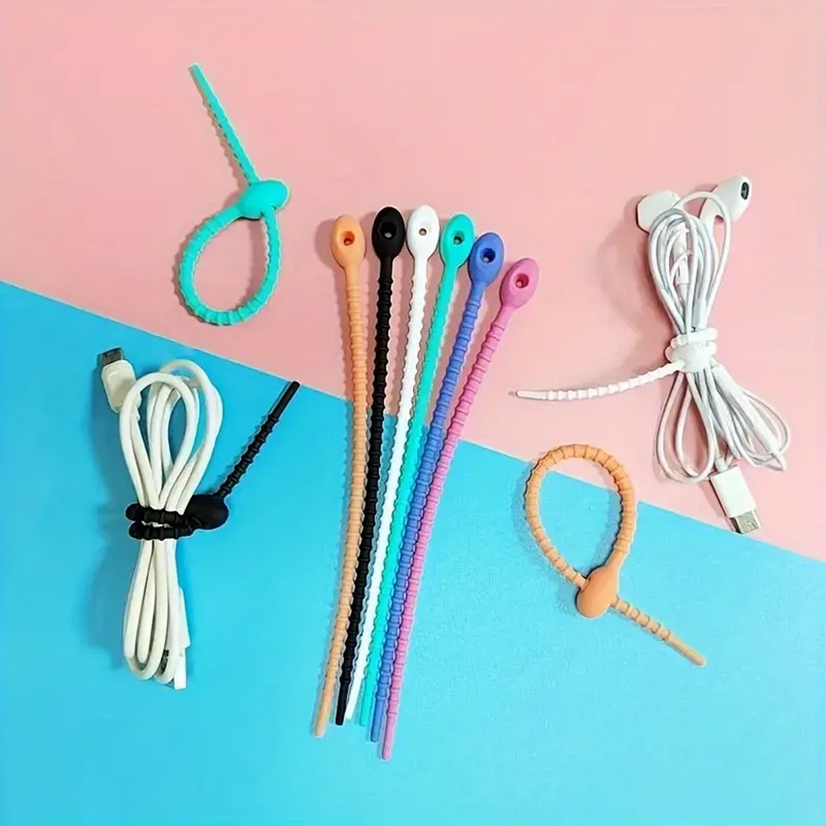 Food Storage Order - Silicone Reusable Cable Wire Organizer, Storage