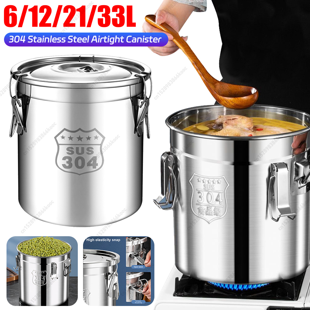 Food Storage For Restaurant - 6/12/21/33L Stainless Steel Food Oil Sugar