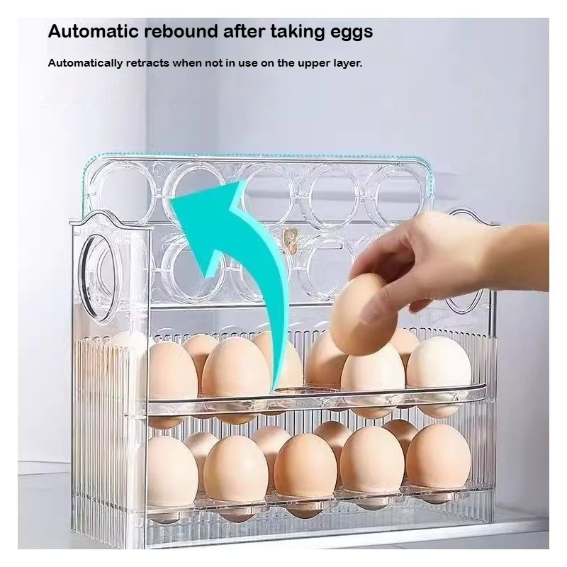 Food Storage With Dividers - Automatic Rebound Egg Storage Box Refrigerator