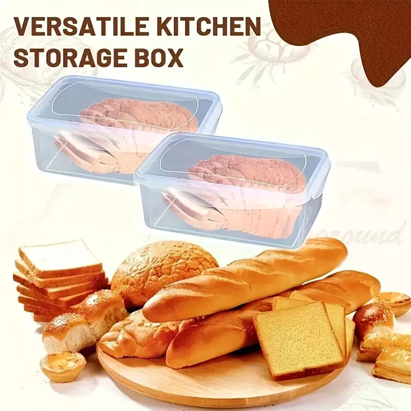Food Storage With Dividers - Plastic Bread Storage Box Airtight Food