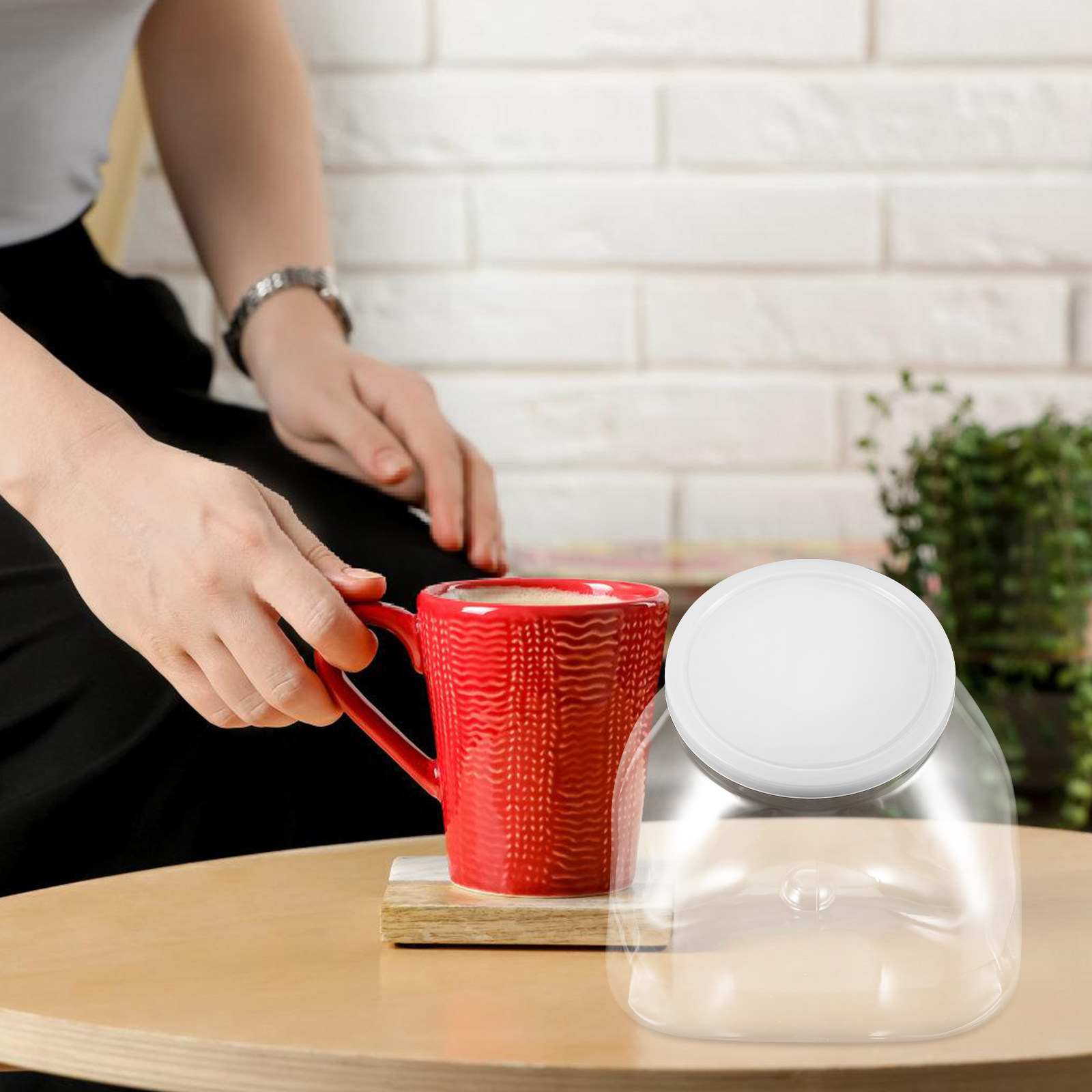 Food Storage Dispenser - Wide Mouth Plastic Storage Jar Clear