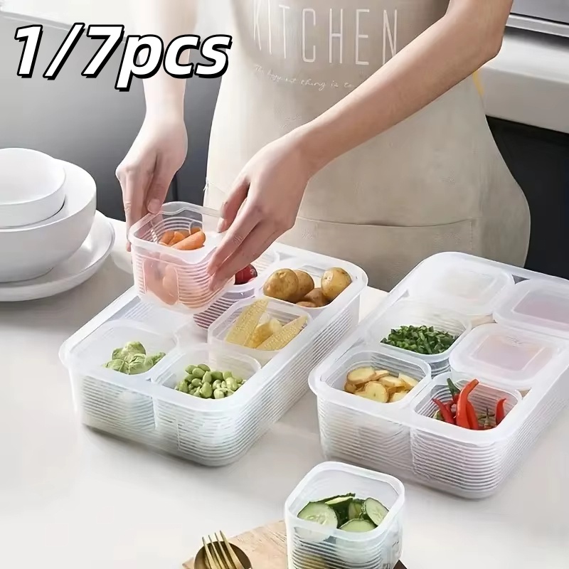 Food Storage Order - 1/7pcs Food Storage Container 6 Grids
