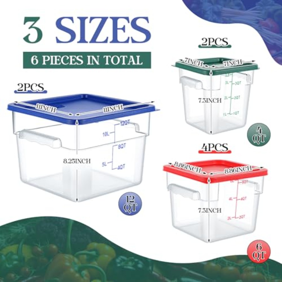 8 Set Square Food Storage Cont – обзор и цена Food Storage 12 Qt
