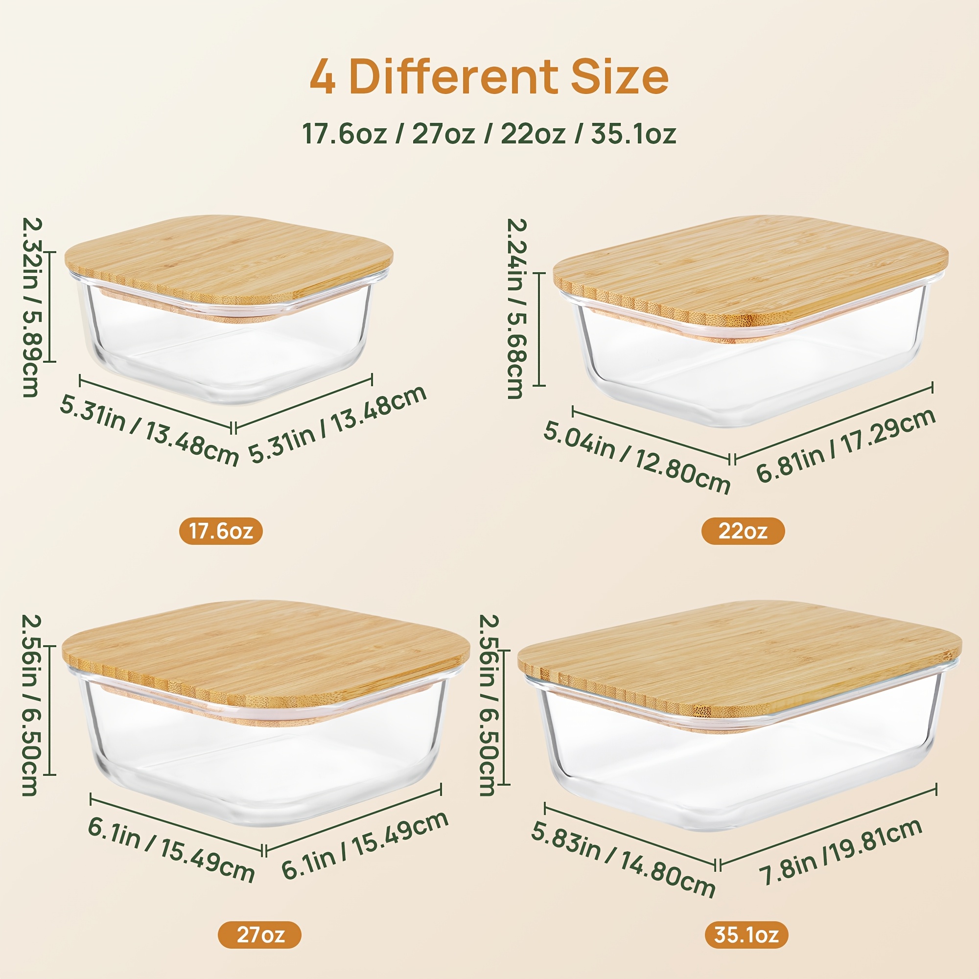 8pcs(4pcs Containers And 4pcs  – обзор и цена Food Storage Oven Safe