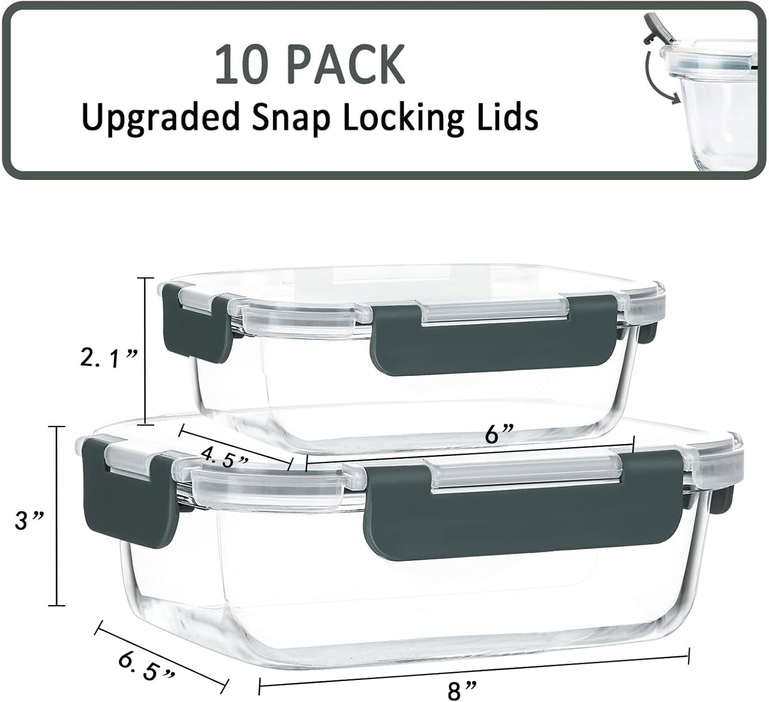 10-Pack Glass Meal Prep Contai – обзор и цена Food Storage Order