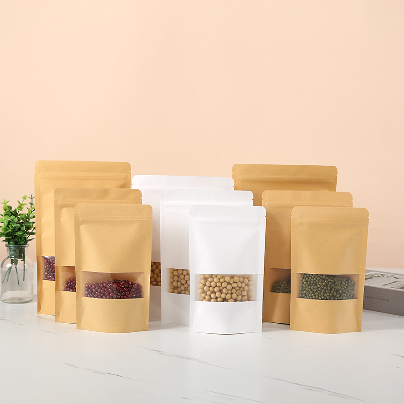 50/100pcs kraft paper zipper l – обзор и цена Food Storage Zipper