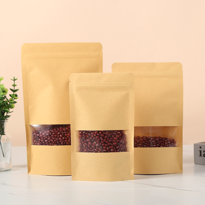 50/100pcs kraft paper zipper l – обзор и цена Food Storage Zipper