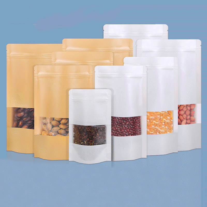 50/100pcs kraft paper zipper l – обзор и цена Food Storage Zipper