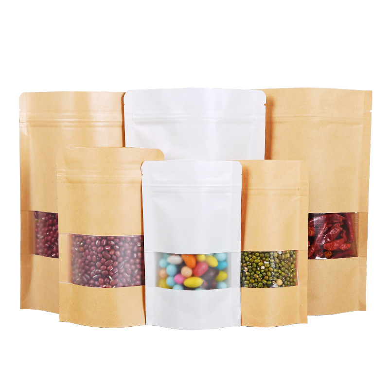 50/100pcs kraft paper zipper l – обзор и цена Food Storage Zipper