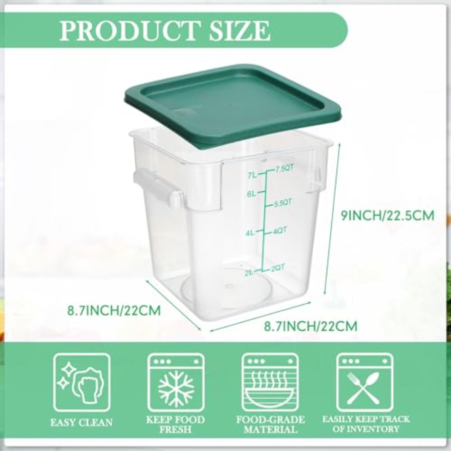 12 Pack 8 Qt Clear Polycarbona – обзор и цена Food Storage 12 Qt