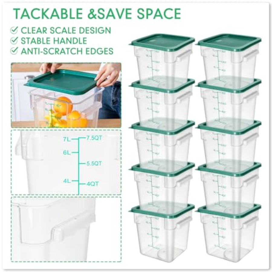 12 Pack 8 Qt Clear Polycarbona – обзор и цена Food Storage 12 Qt
