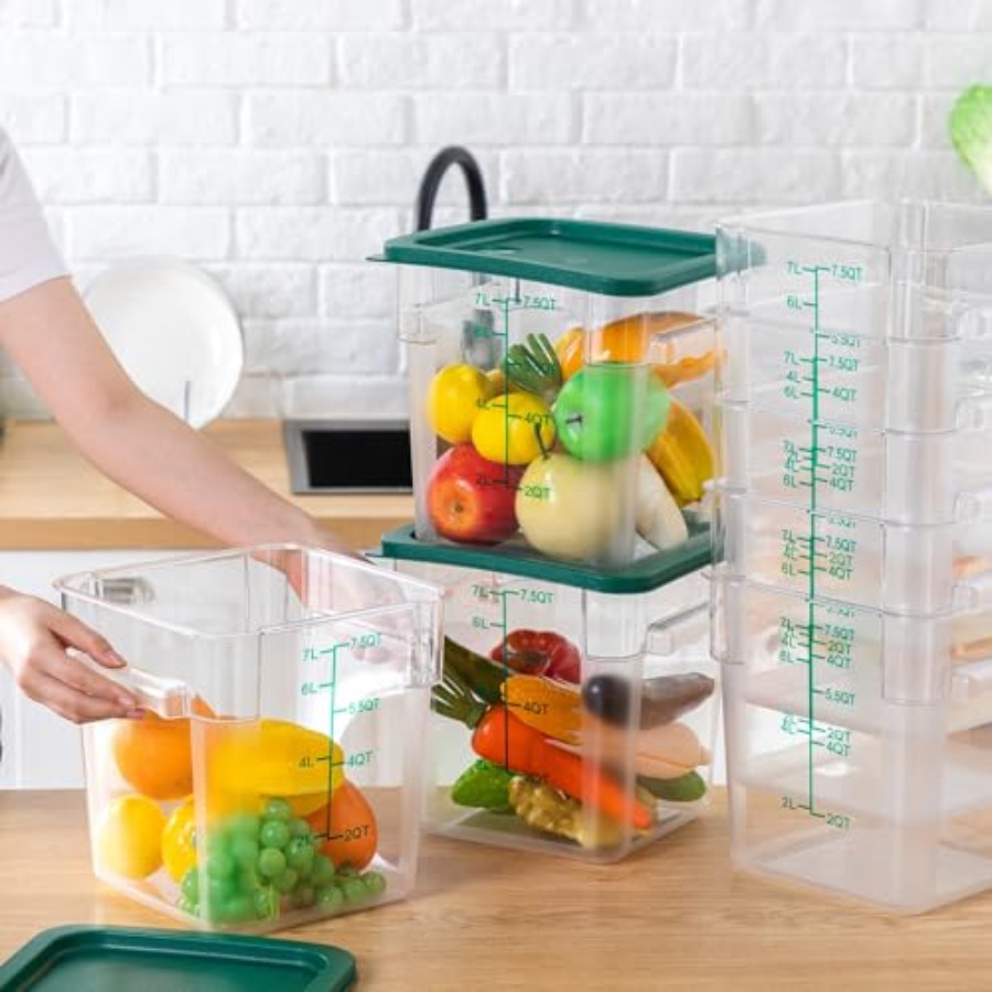 12 Pack 8 Qt Clear Polycarbona – обзор и цена Food Storage 12 Qt