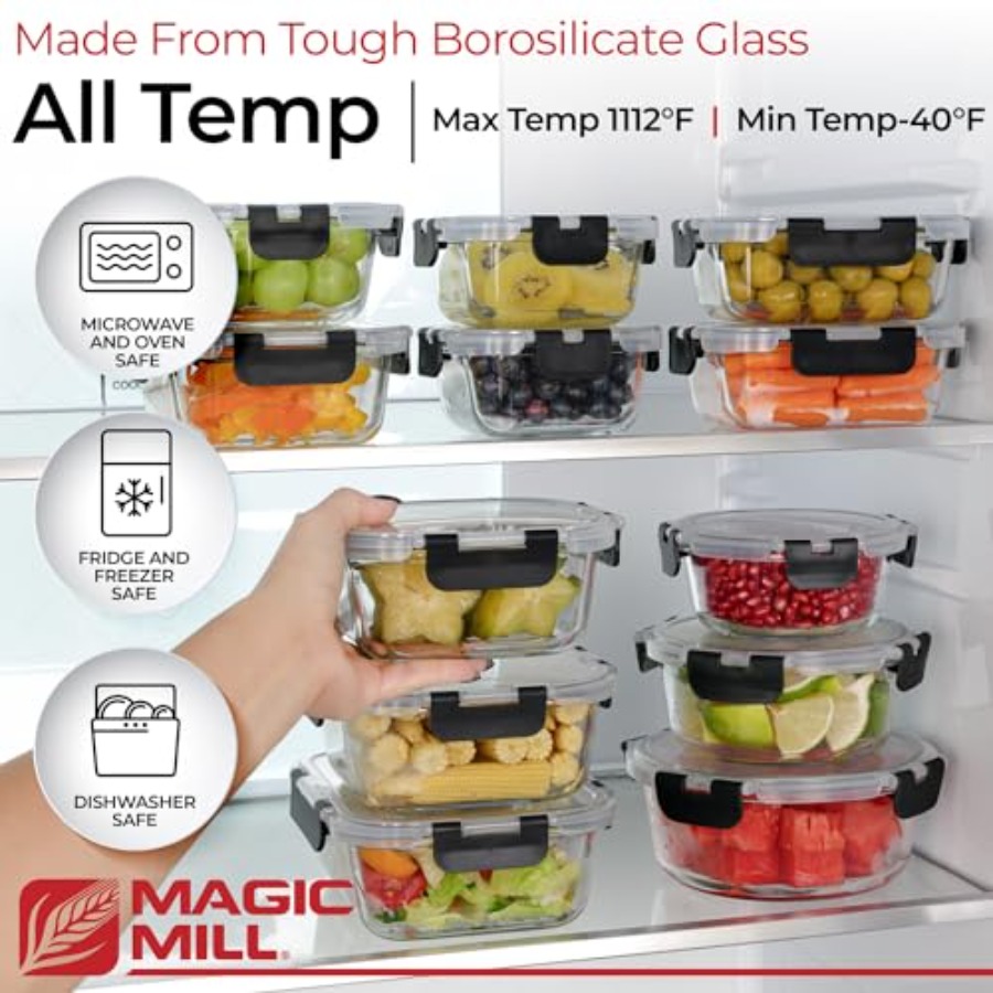 Premium Borosilicate Glass Foo – обзор и цена Food Storage Aluminum Containers