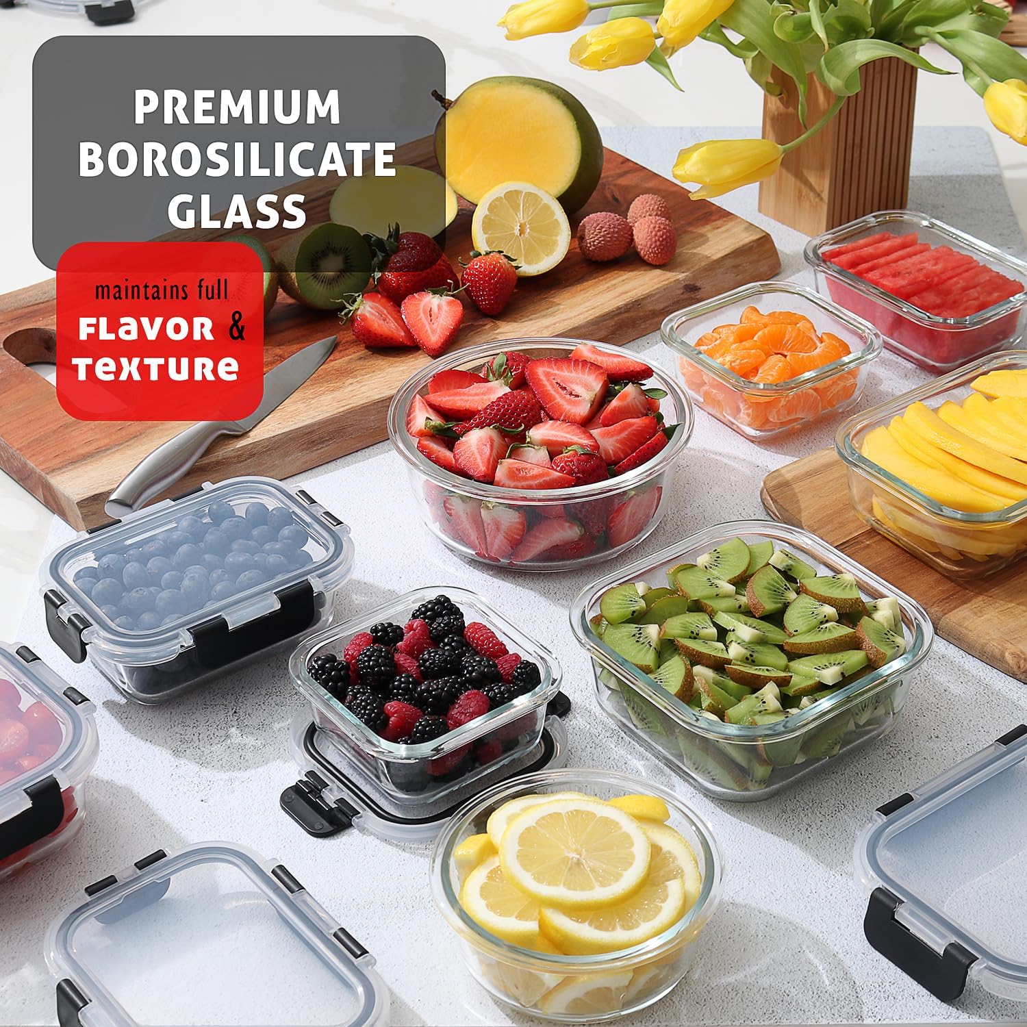 48-Piece Glass Food Storage Co – обзор и цена Food Storage Oven Safe