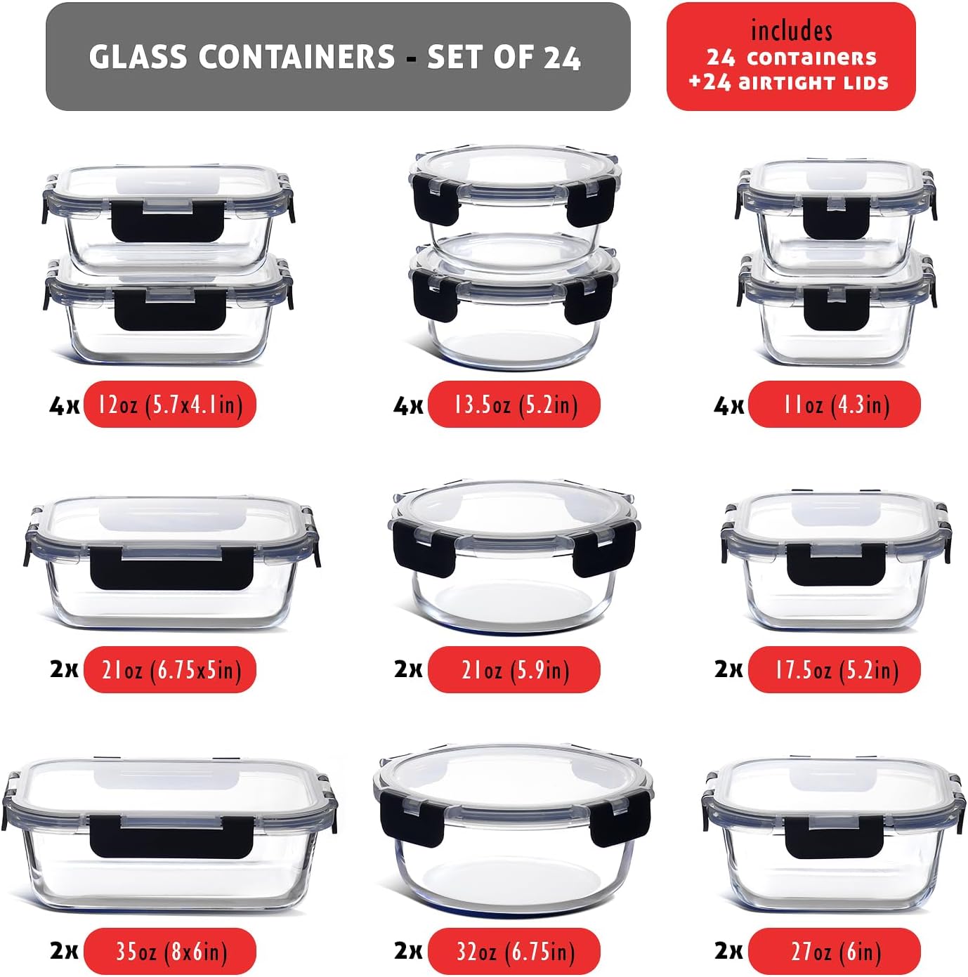 48-Piece Glass Food Storage Co – обзор и цена Food Storage Oven Safe