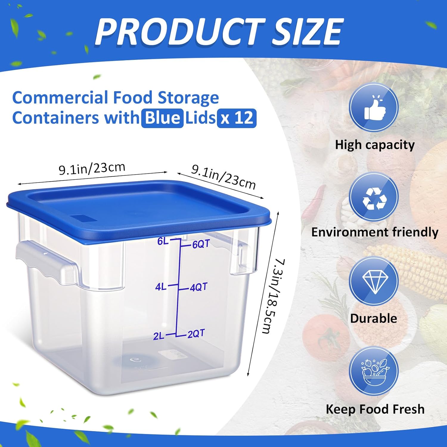 12 Pcs 6 Qt Airtight Food Stor – обзор и цена Food Storage 12 Qt