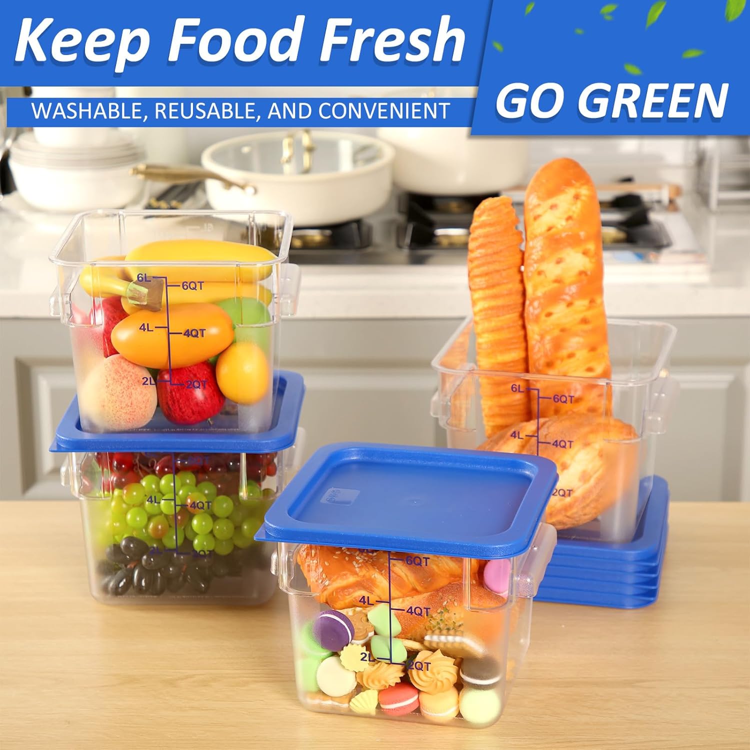 12 Pcs 6 Qt Airtight Food Stor – обзор и цена Food Storage 12 Qt
