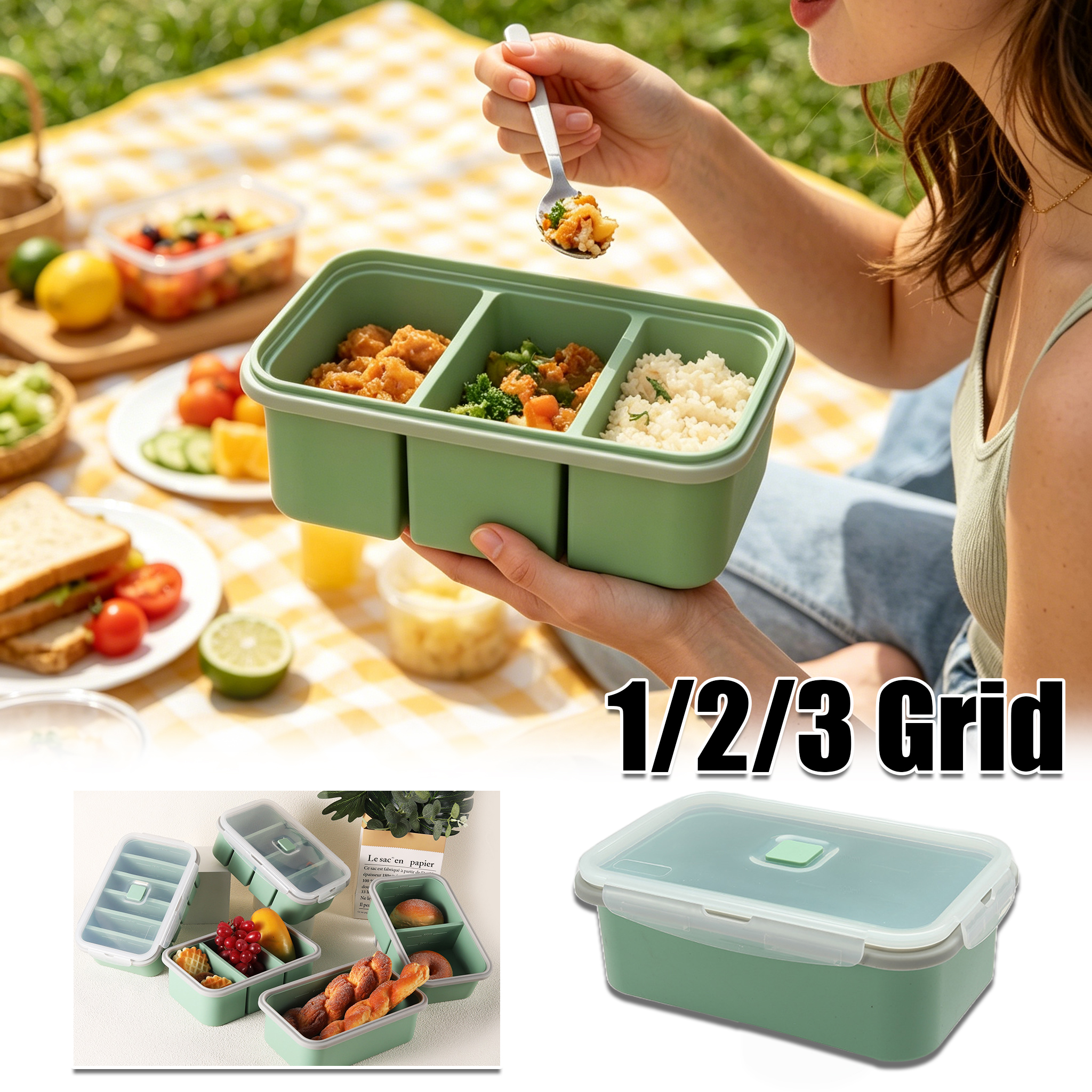 Reusable Large Divided Silicon – обзор и цена Food Storage With Dividers