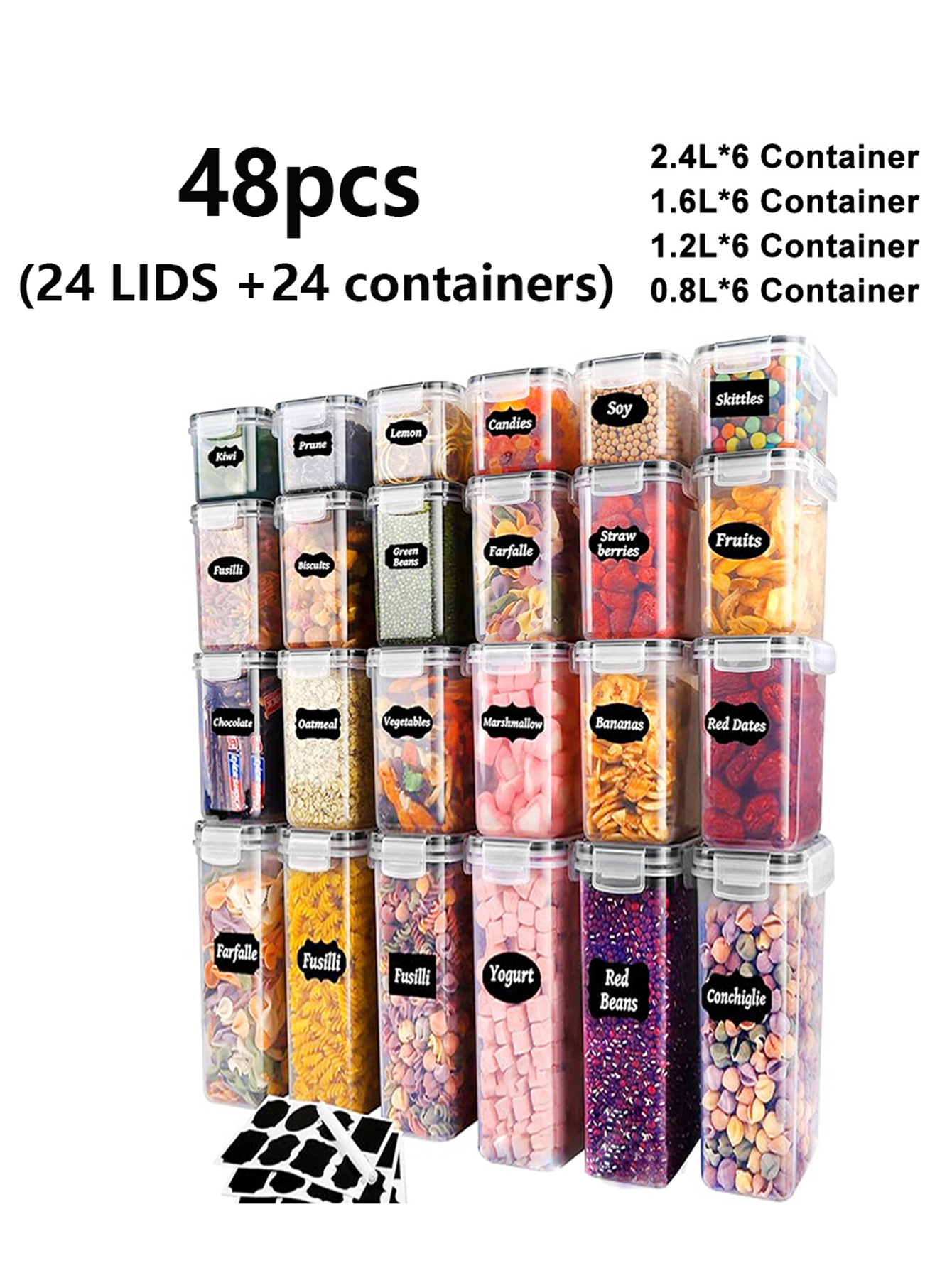 48pcs,Sealed food storage cont – обзор и цена Food Storage Order