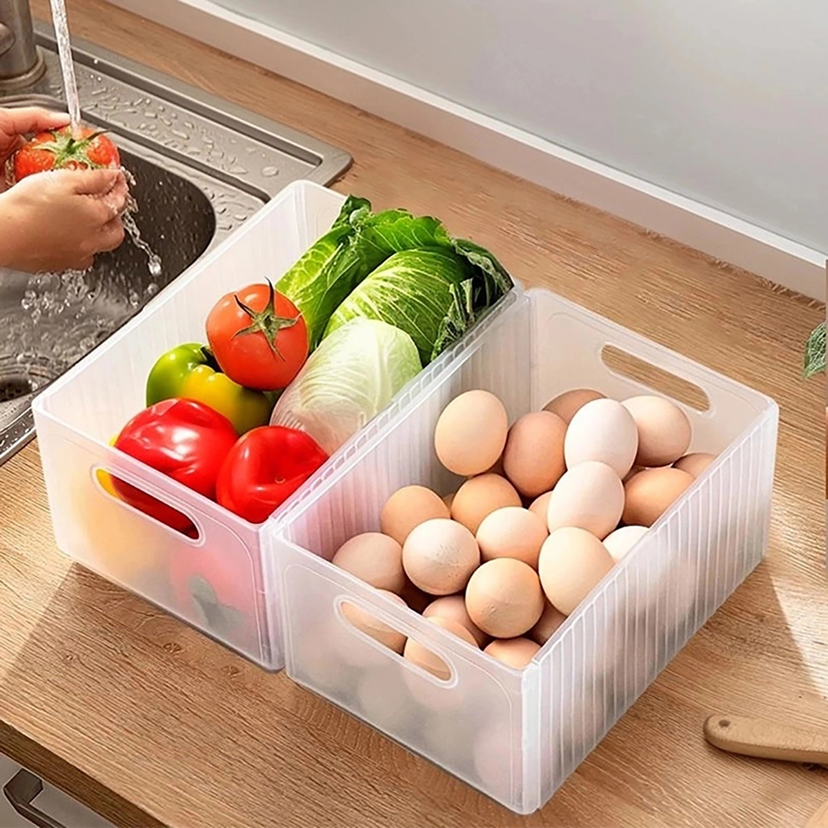 Foldable Plastic Fruit Vegetab – обзор и цена Food Storage With Dividers